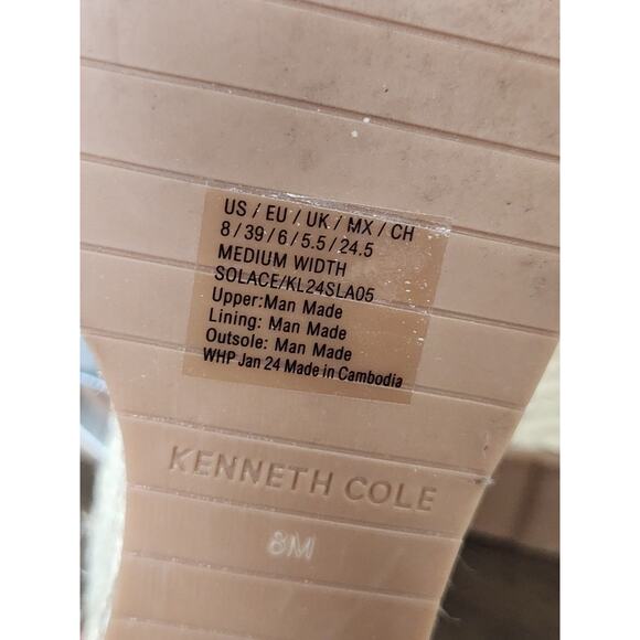 Kenneth Cole New York Women's Solace Espadrille Platform Wedge Sandals silver 8 - Picture 7 of 8